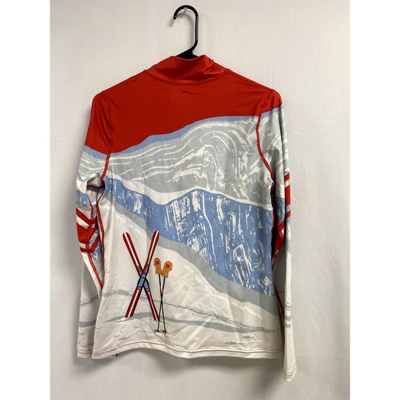 KRIMSON KLOVER Elevation Ski Base Layer 1/2 Zip Pullover in Cherry Tomato S - Picture 5 of 6